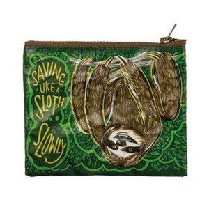 NWT ECO Green & Gray 'Like a Sloth' Coin Purse